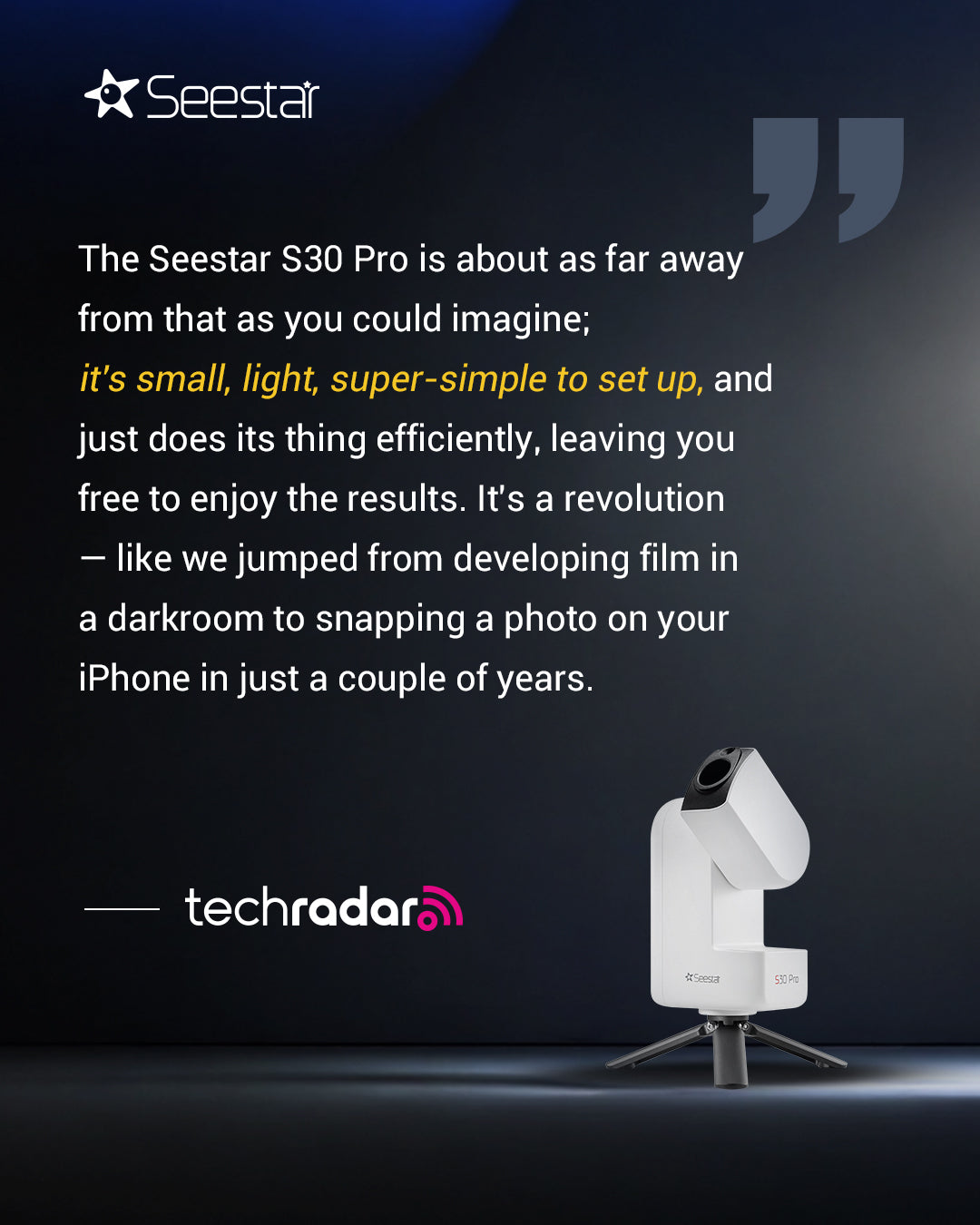 Seestar S30 Pro Smart Telescope – ZWO Seestar