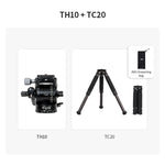 Seestar TH10 fluid head mounted on TC20 carbon fiber tripod with ZWO carry bag.