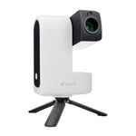 Seestar S30 smart telescope side view on tripod with compact white body.