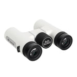 Seestar 8x24 binoculars front product view in white.