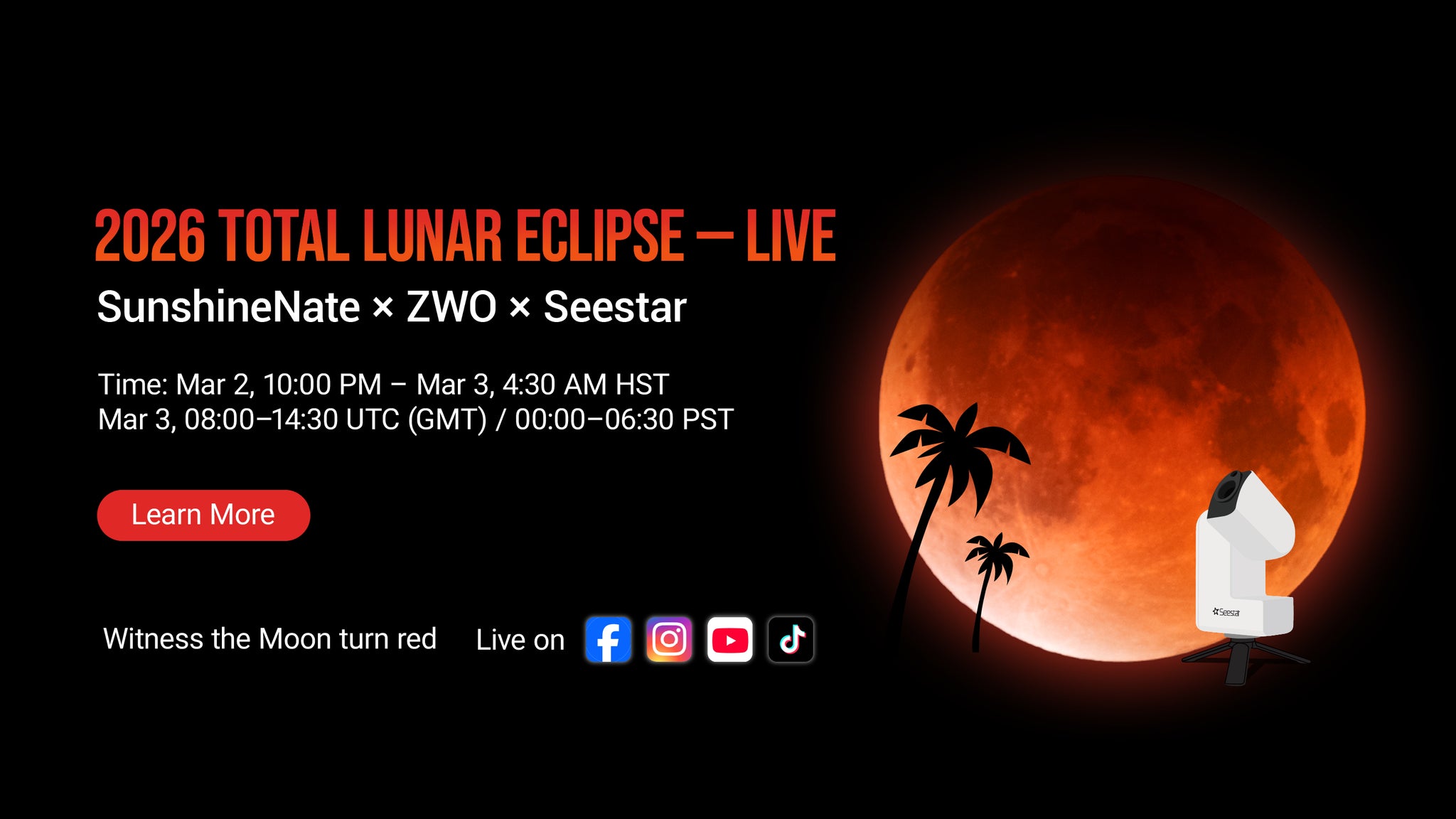 2026 Total Lunar Eclipse-SunshineNate Live Event